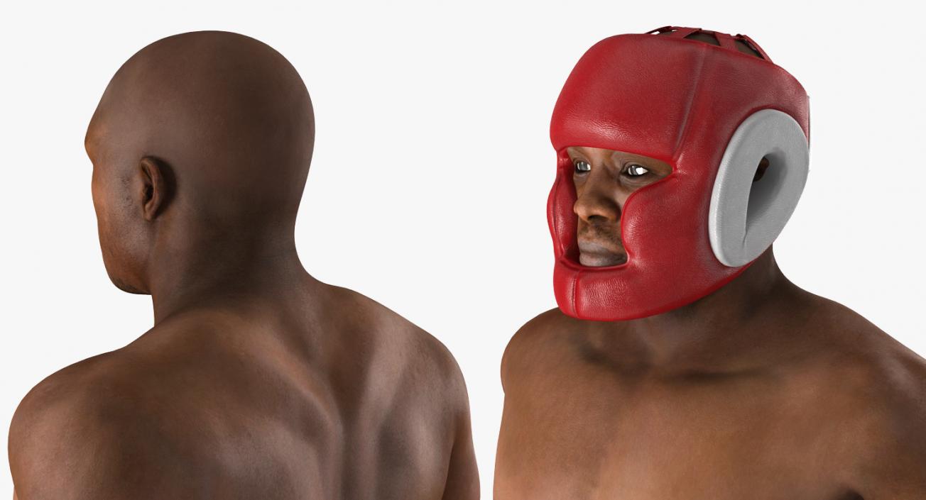 3D African American Boxer Red Suit Rigged model