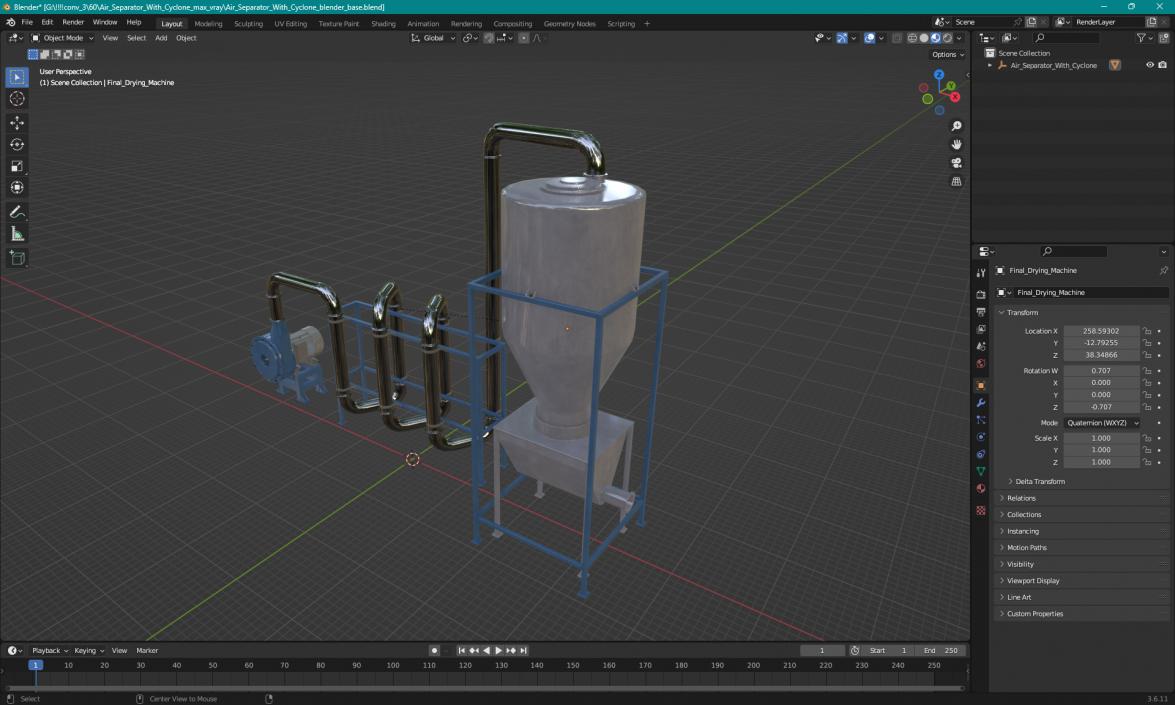 3D Air Separator With Cyclone