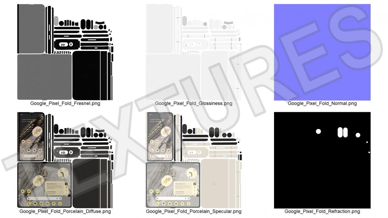 Foldable Smartphone Google Pixel Fold Porcelain Rigged 3D model