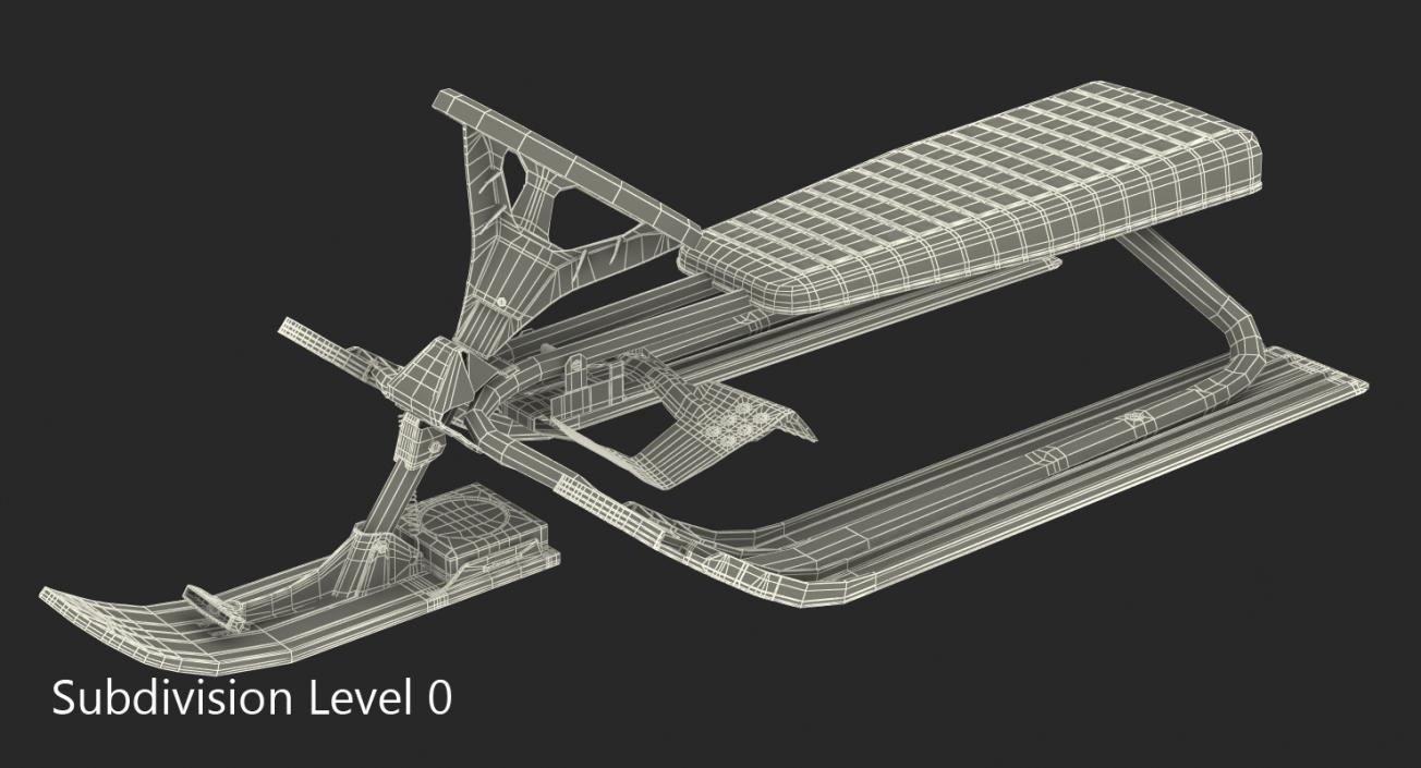 Snow Sled With Steering Wheel 3D model