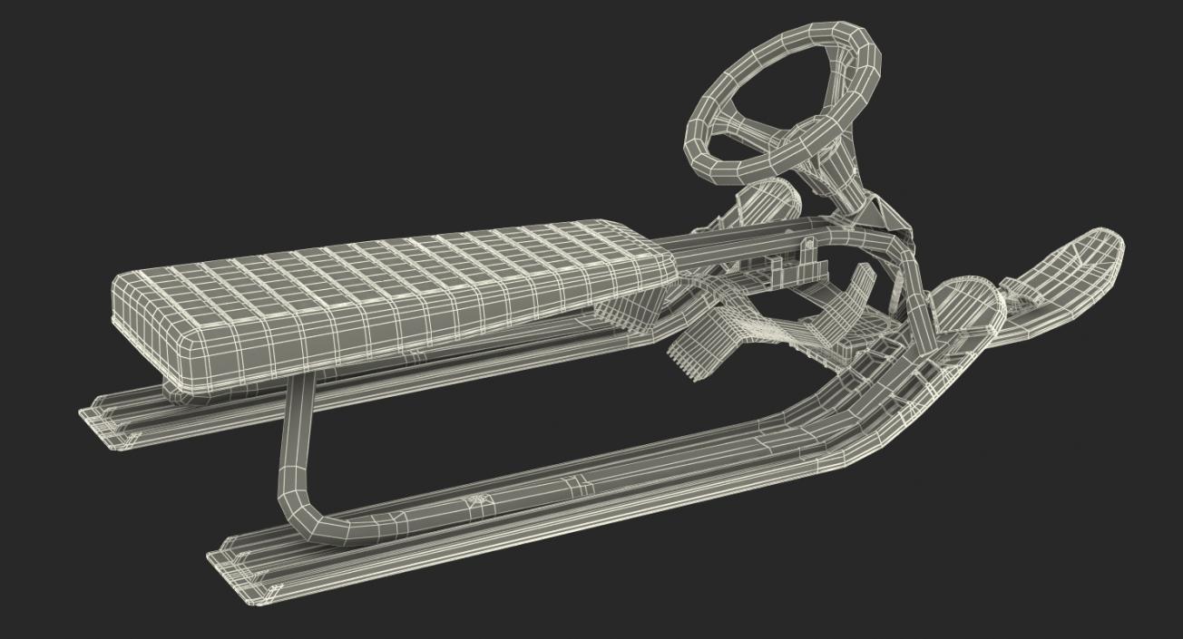 Snow Sled With Steering Wheel 3D model