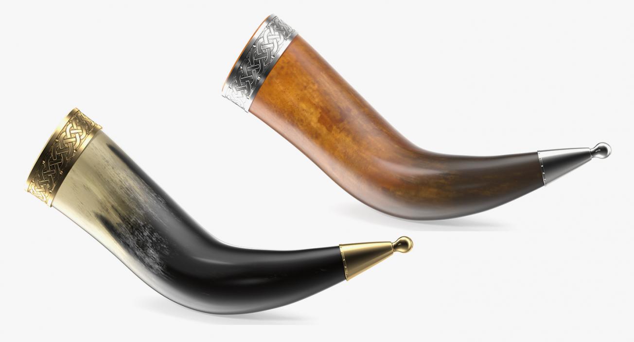 Old Drinking Horns Collection 3D model