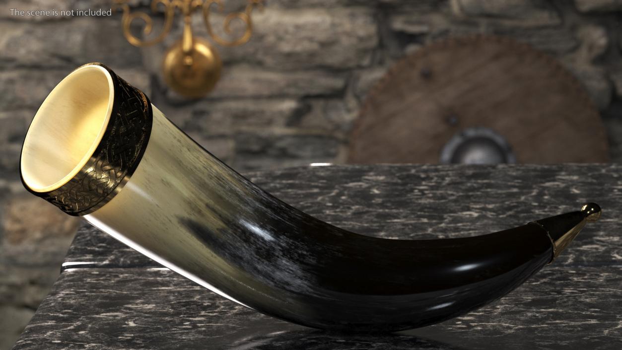 Old Drinking Horns Collection 3D model