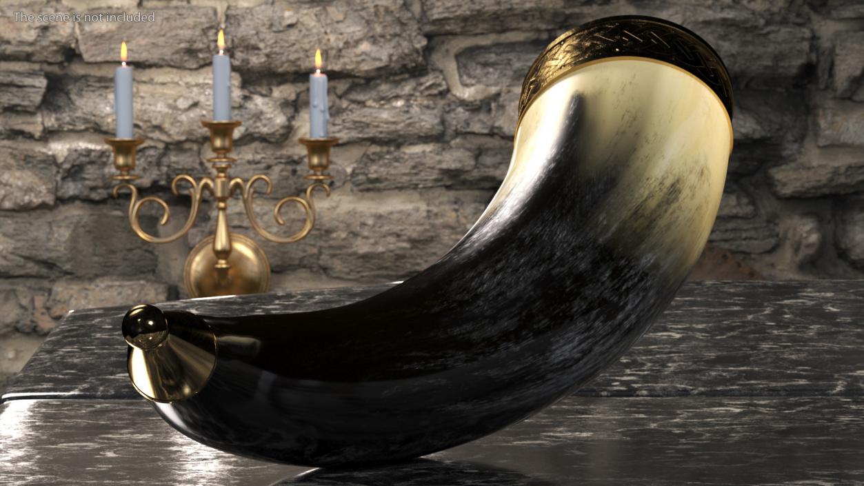 Old Drinking Horns Collection 3D model