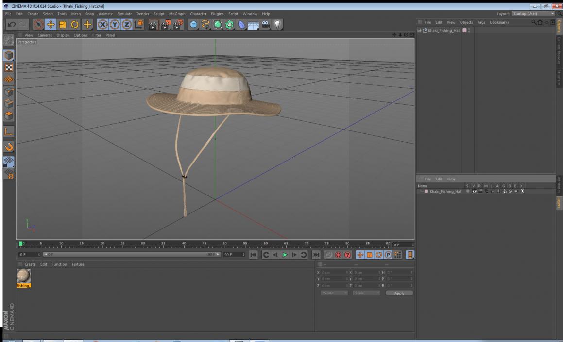 Khaki Fishing Hat 3D