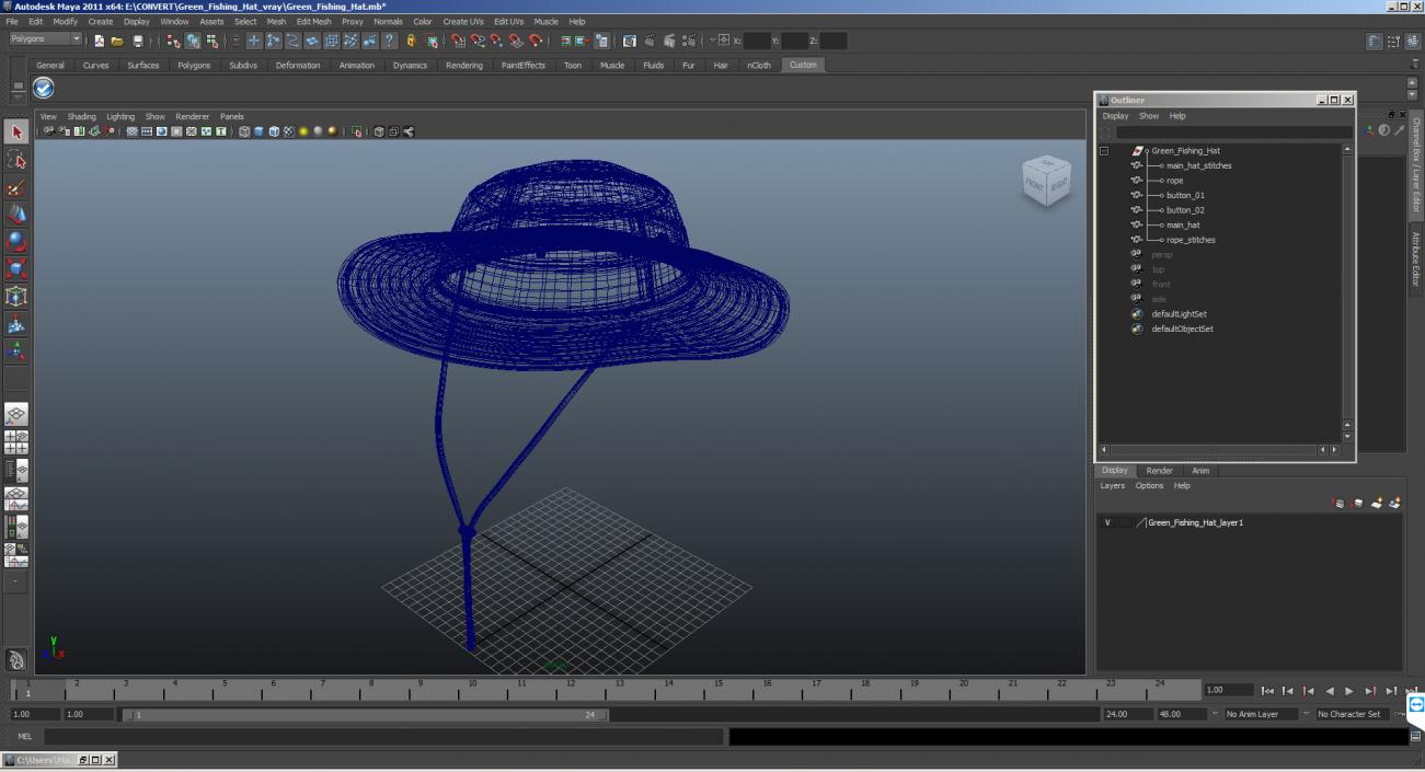 Khaki Fishing Hat 3D