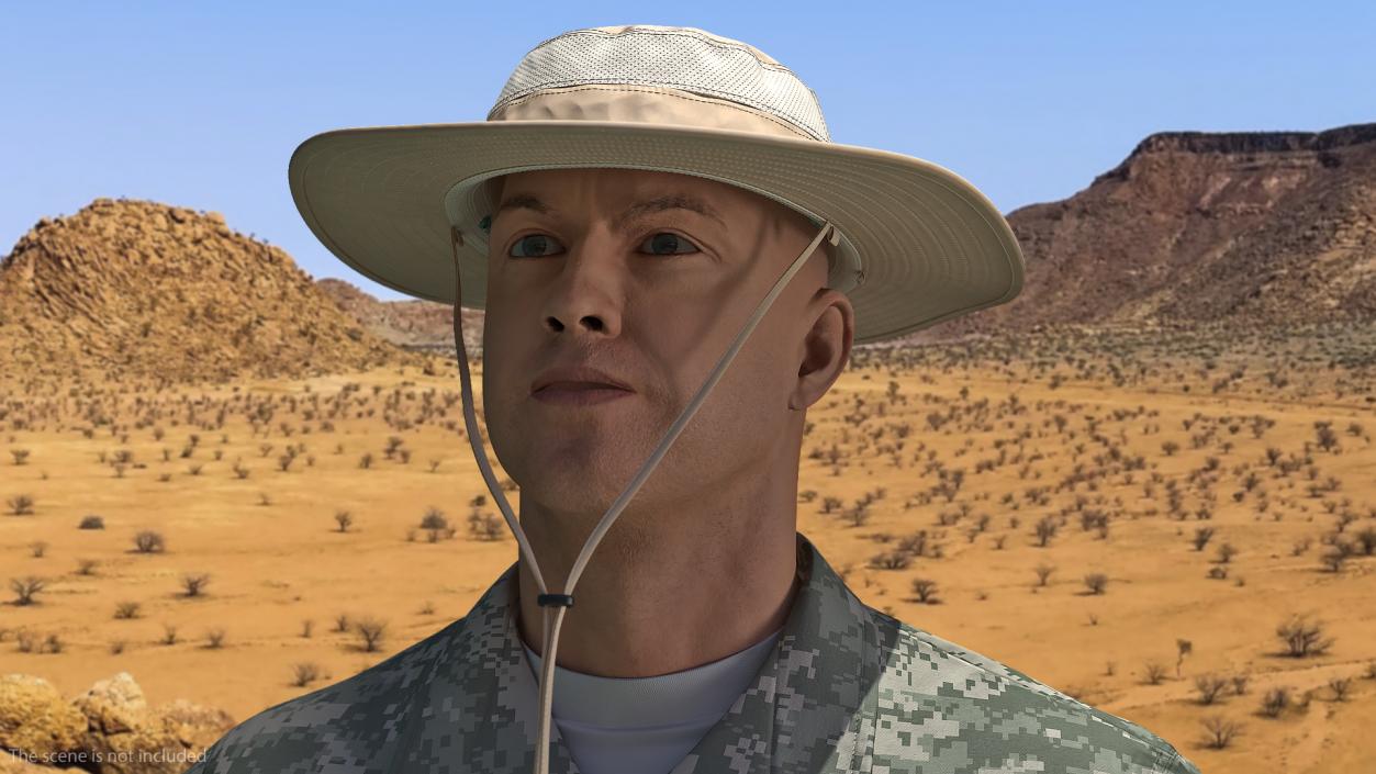 Khaki Fishing Hat 3D