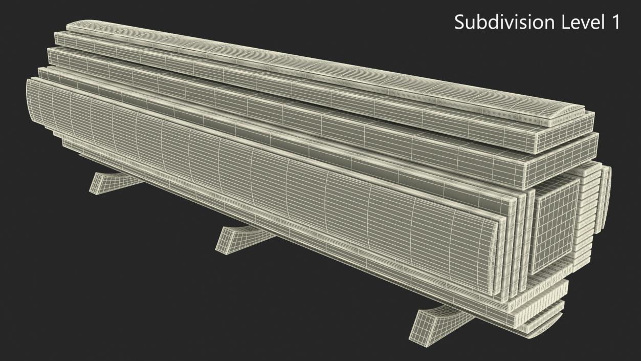 3D Cross and Longitudinal Section of Wood model