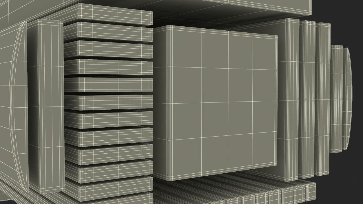 3D Cross and Longitudinal Section of Wood model