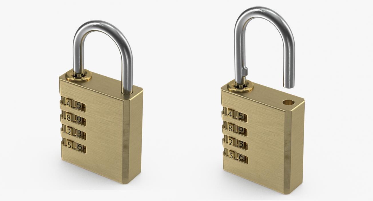 3D model Brass Padlocks Collection