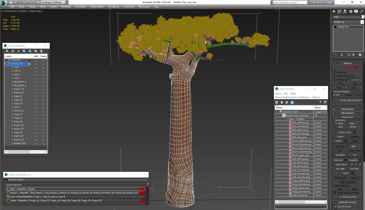 3D Baobab Tree