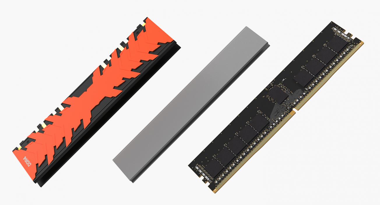 DDR4 SDRAM with Radiator 3D model