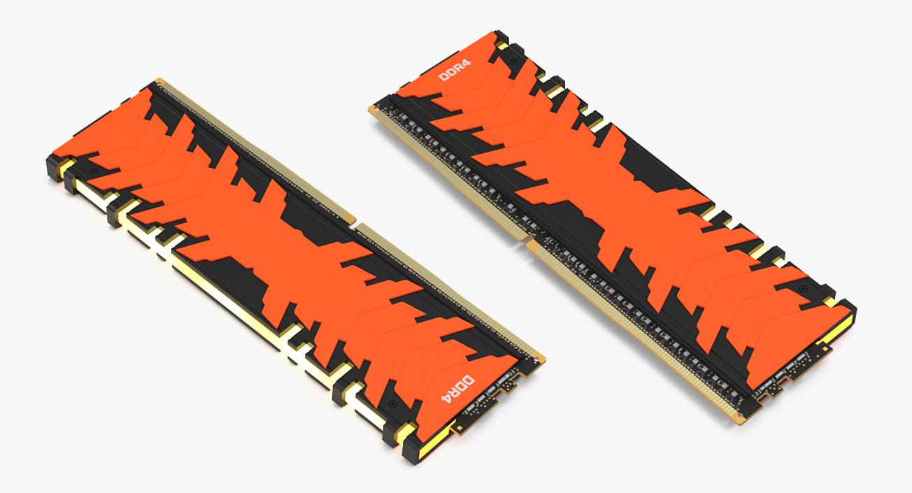 DDR4 SDRAM with Radiator 3D model