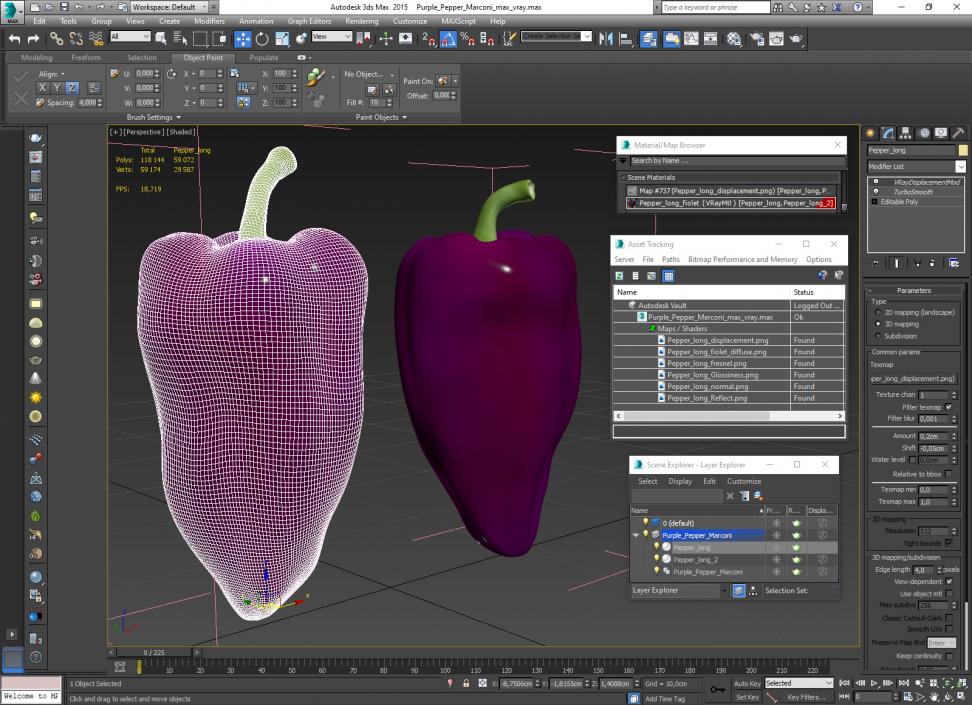 3D Purple Pepper Marconi