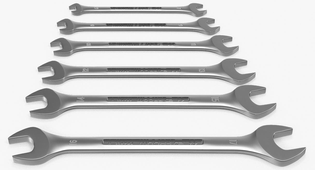 3D Facom Open End Spanner Set