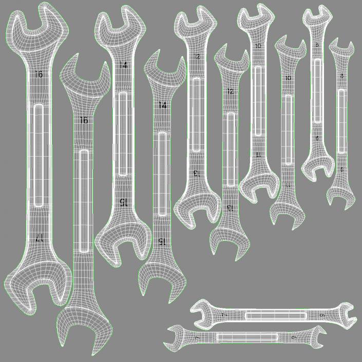 3D Facom Open End Spanner Set