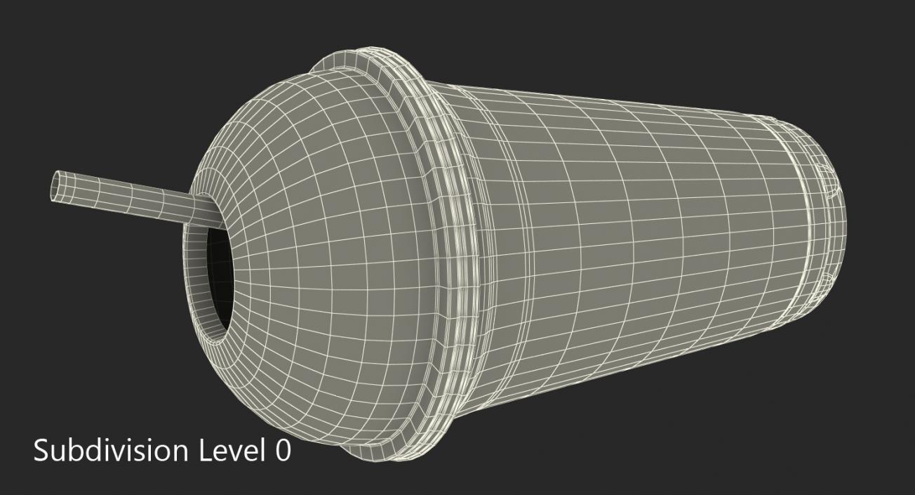 3D Empty Plastic Cup with Straw model