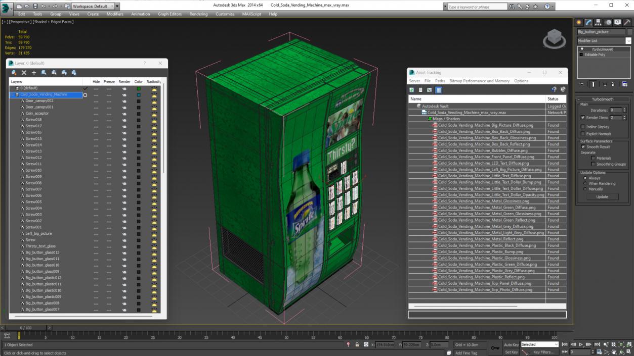 3D model Cold Soda Vending Machine