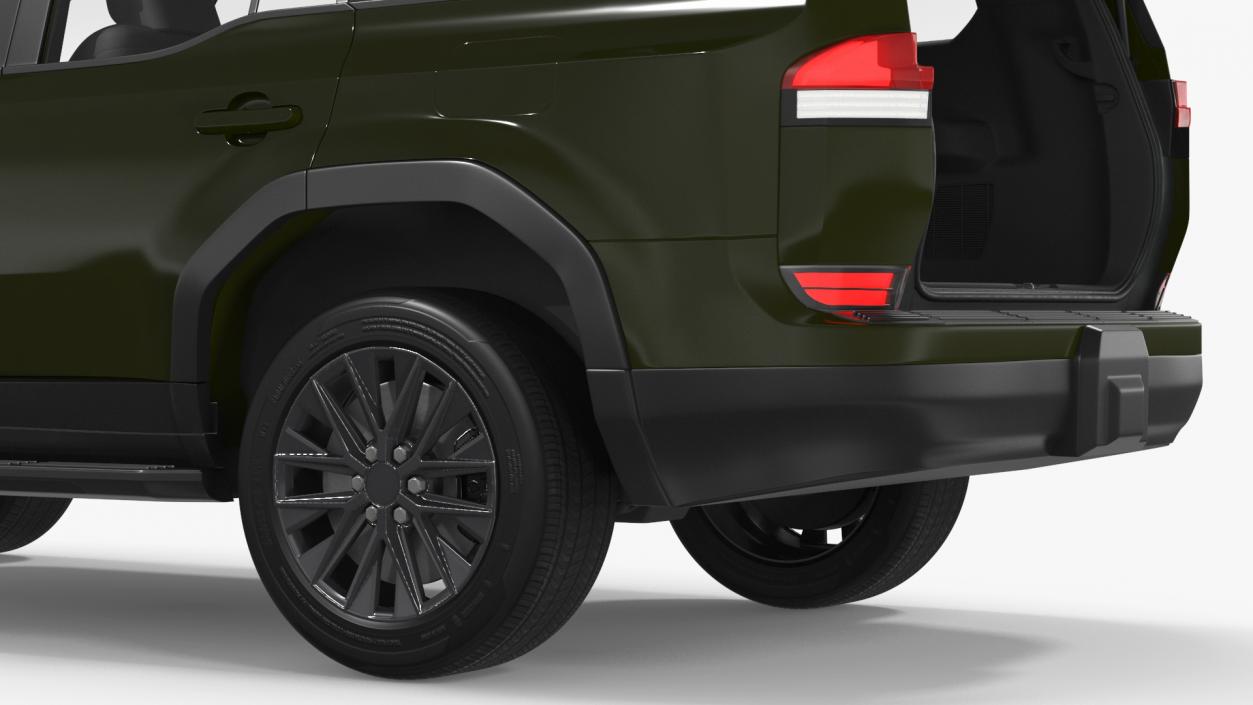 Large Luxury SUV Green Rigged 3D model