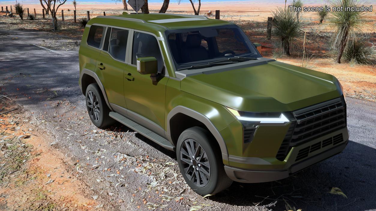 Large Luxury SUV Green Rigged 3D model