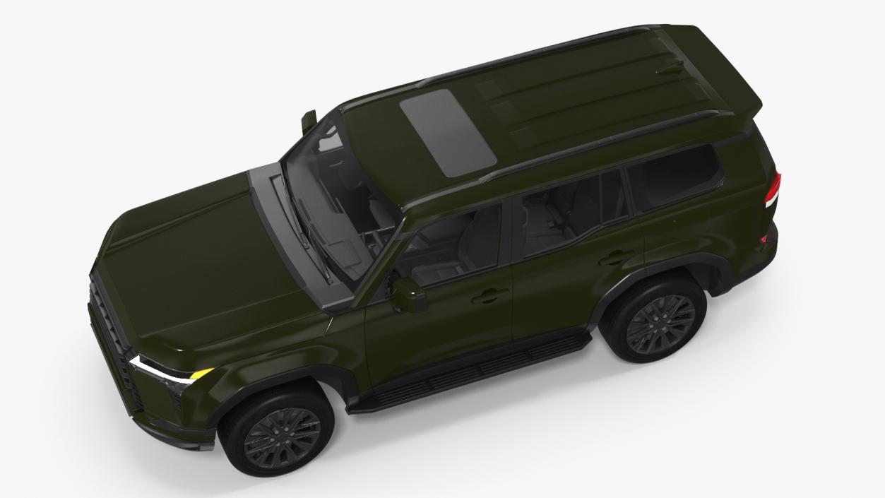 Large Luxury SUV Green Rigged 3D model