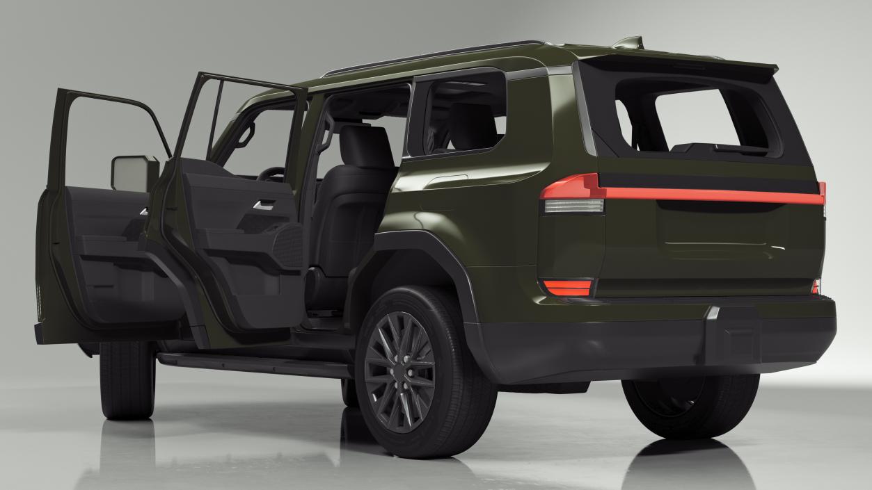 Large Luxury SUV Green Rigged 3D model