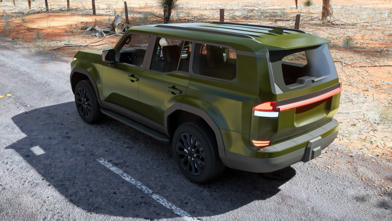 Large Luxury SUV Green Rigged 3D model