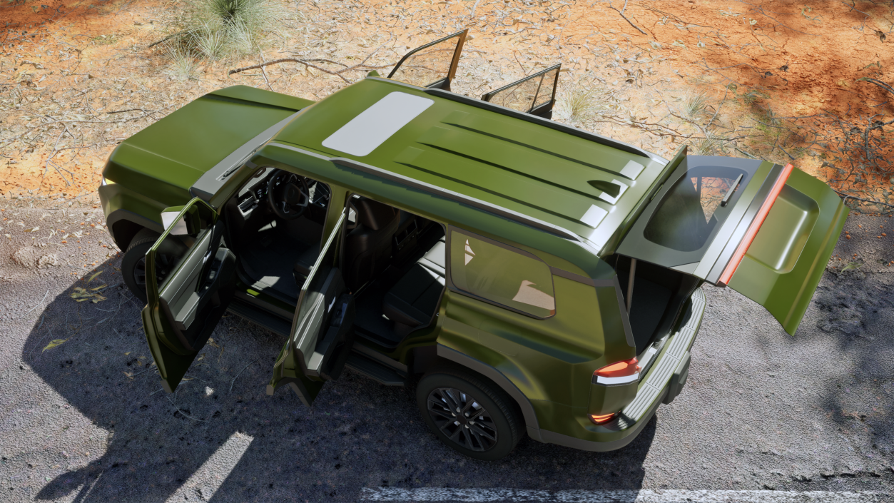 Large Luxury SUV Green Rigged 3D model