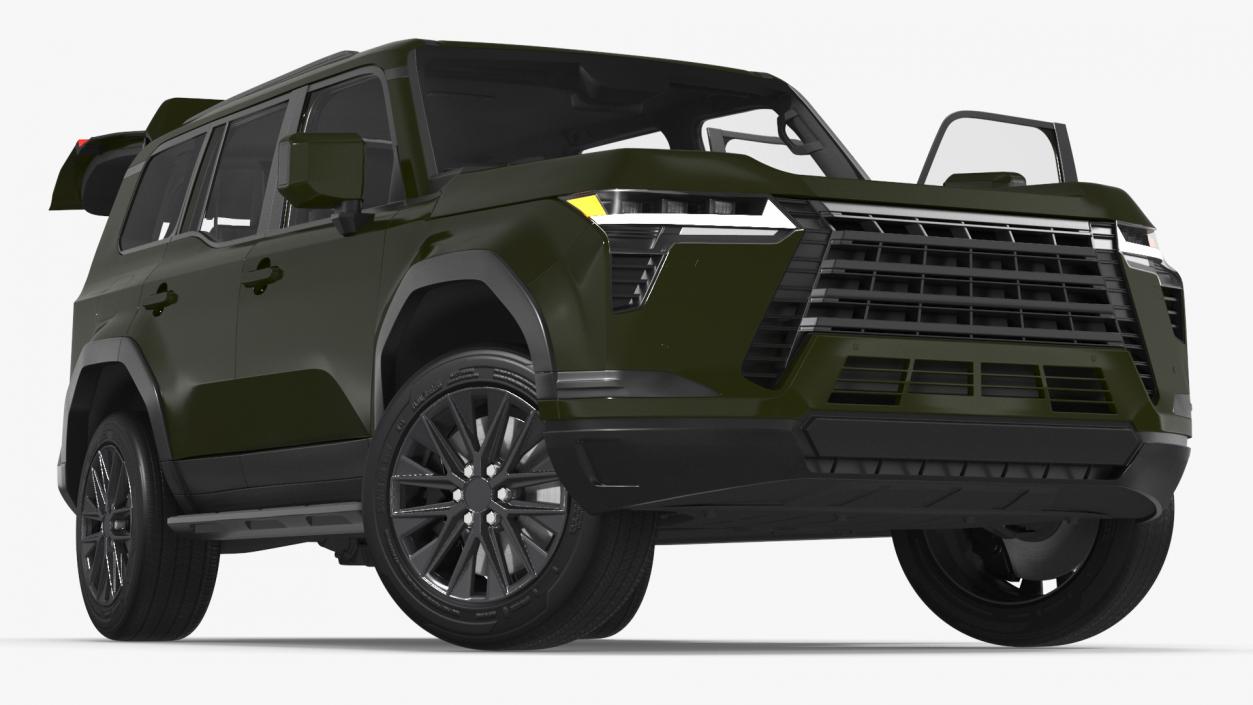 Large Luxury SUV Green Rigged 3D model