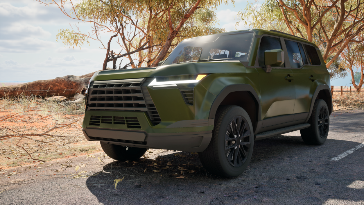 Large Luxury SUV Green Rigged 3D model