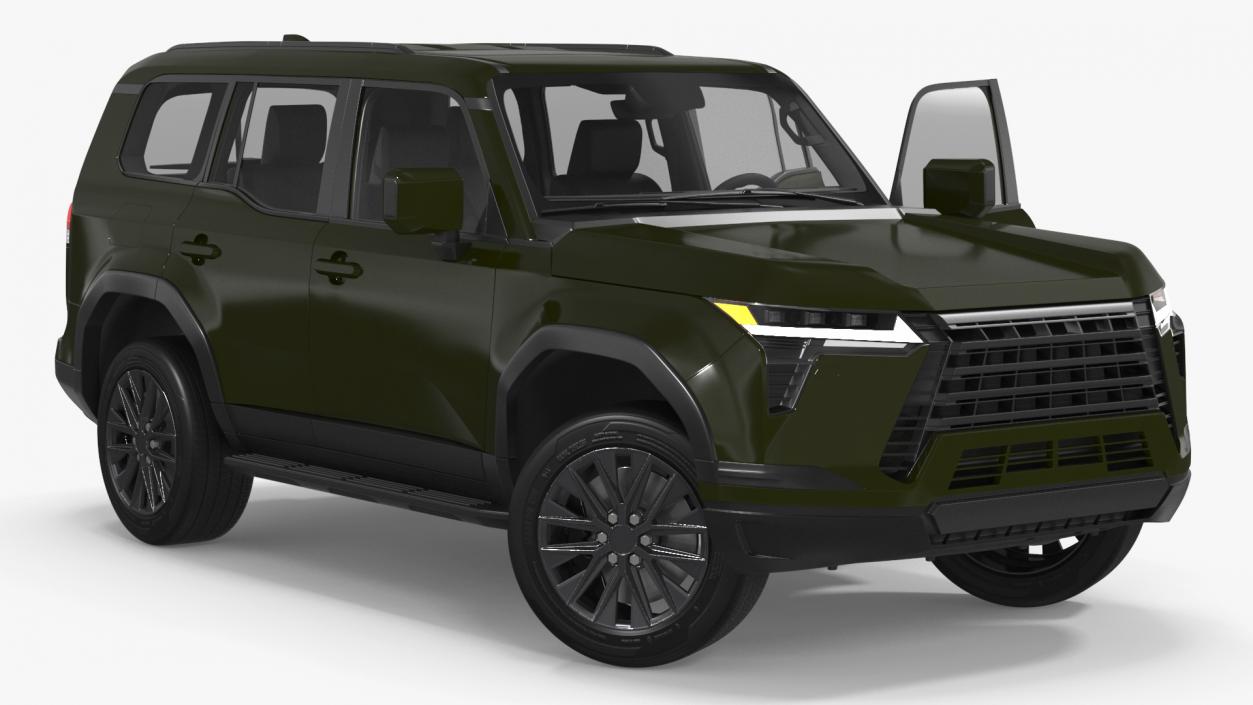 Large Luxury SUV Green Rigged 3D model