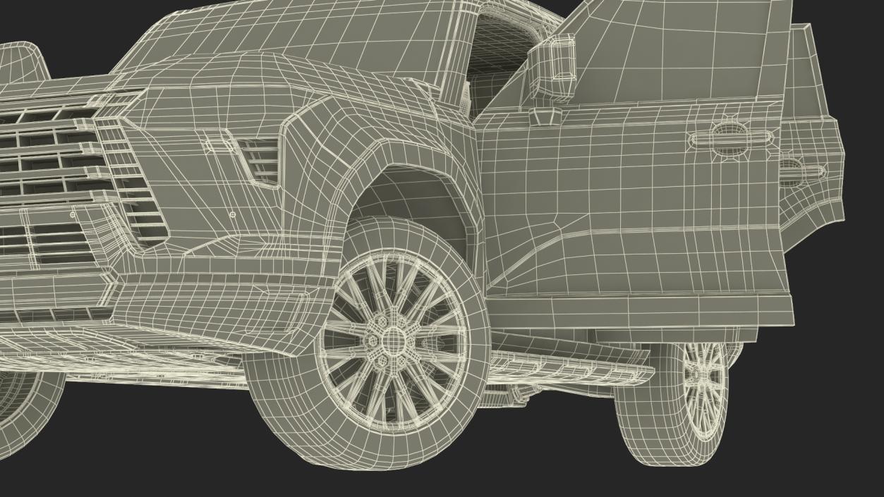 Large Luxury SUV Green Rigged 3D model