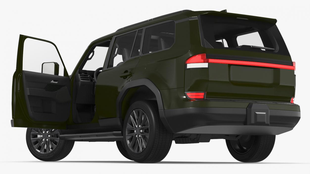 Large Luxury SUV Green Rigged 3D model