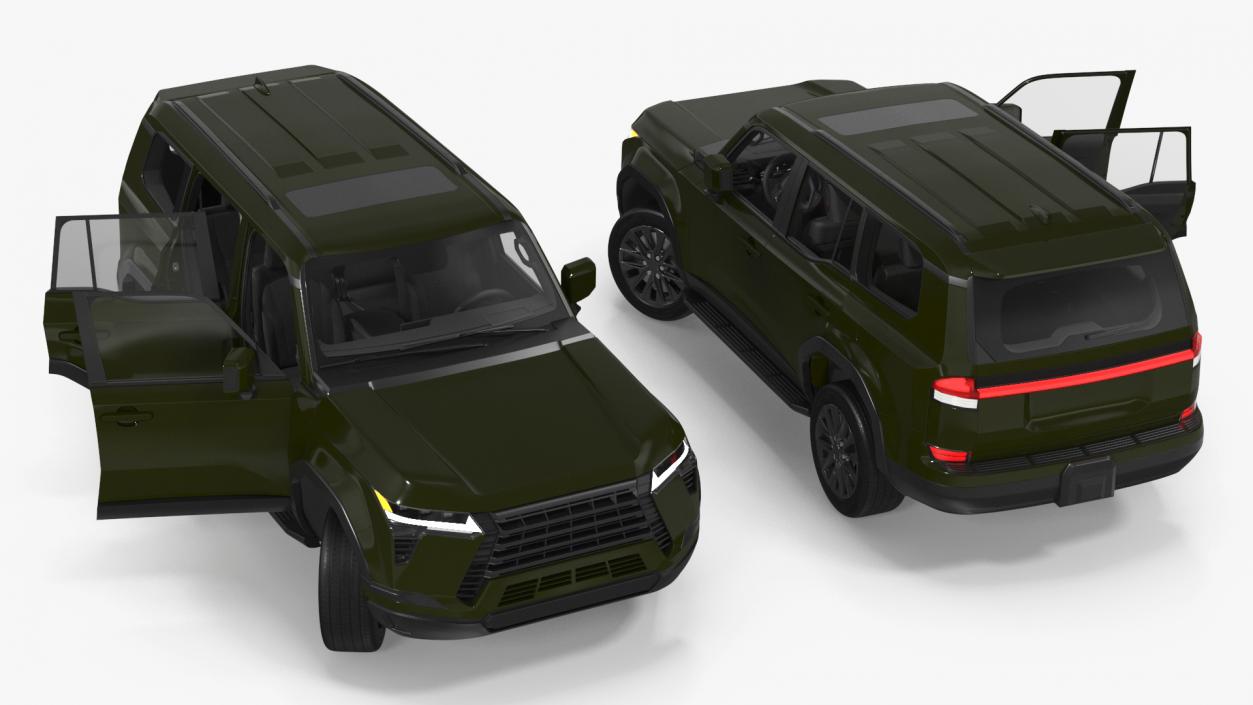 Large Luxury SUV Green Rigged 3D model