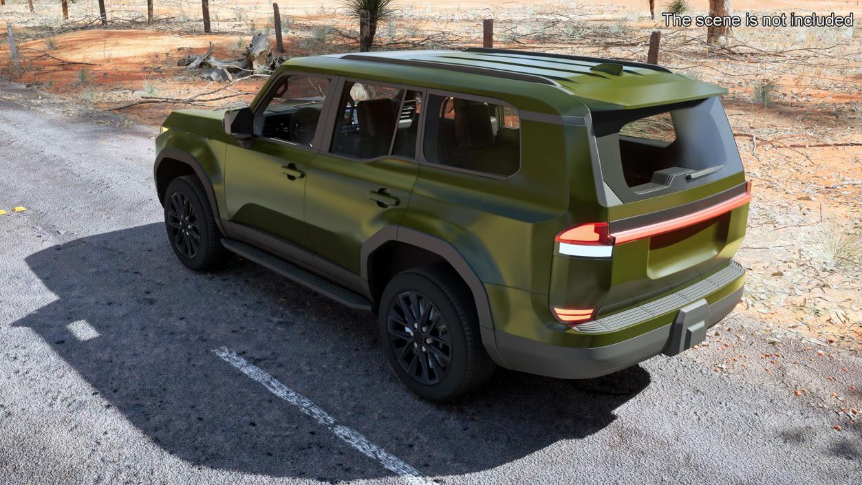 Large Luxury SUV Green Rigged 3D model