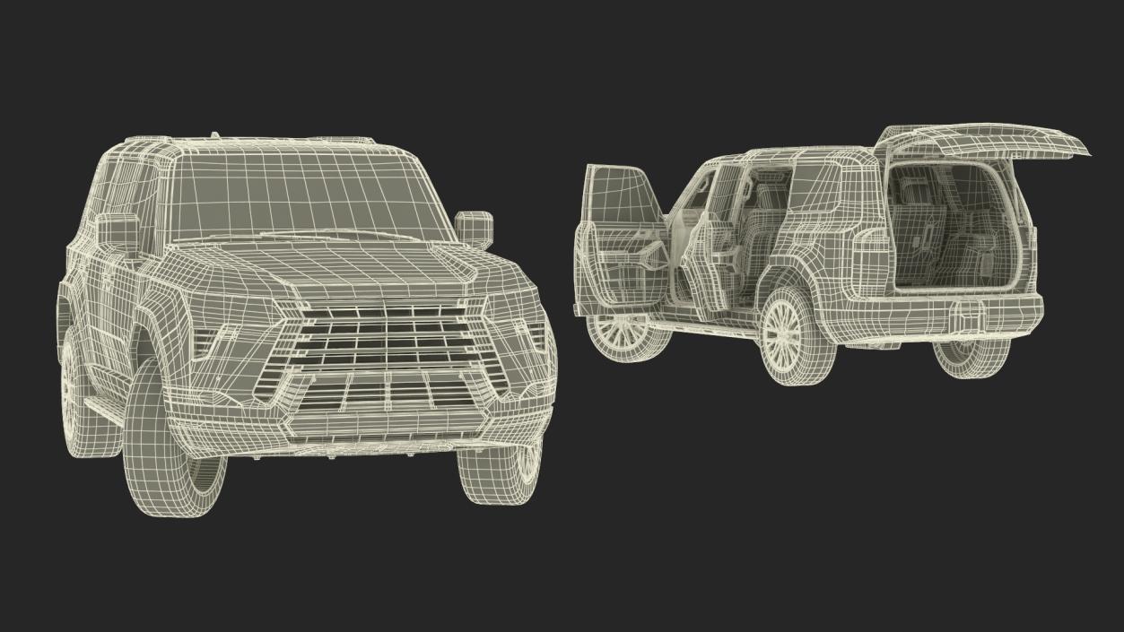 Large Luxury SUV Green Rigged 3D model