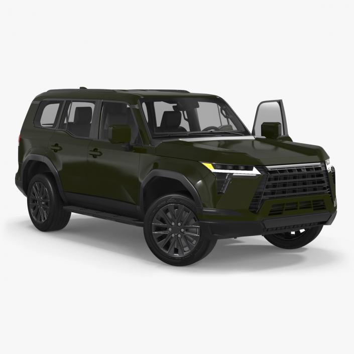 Large Luxury SUV Green Rigged 3D model