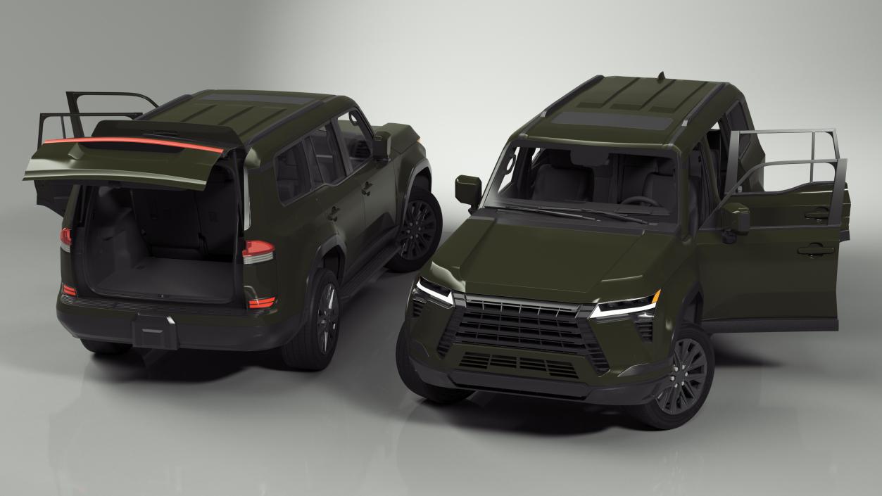 Large Luxury SUV Green Rigged 3D model