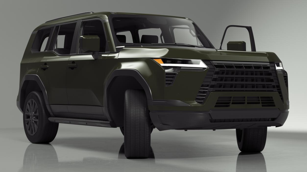 Large Luxury SUV Green Rigged 3D model