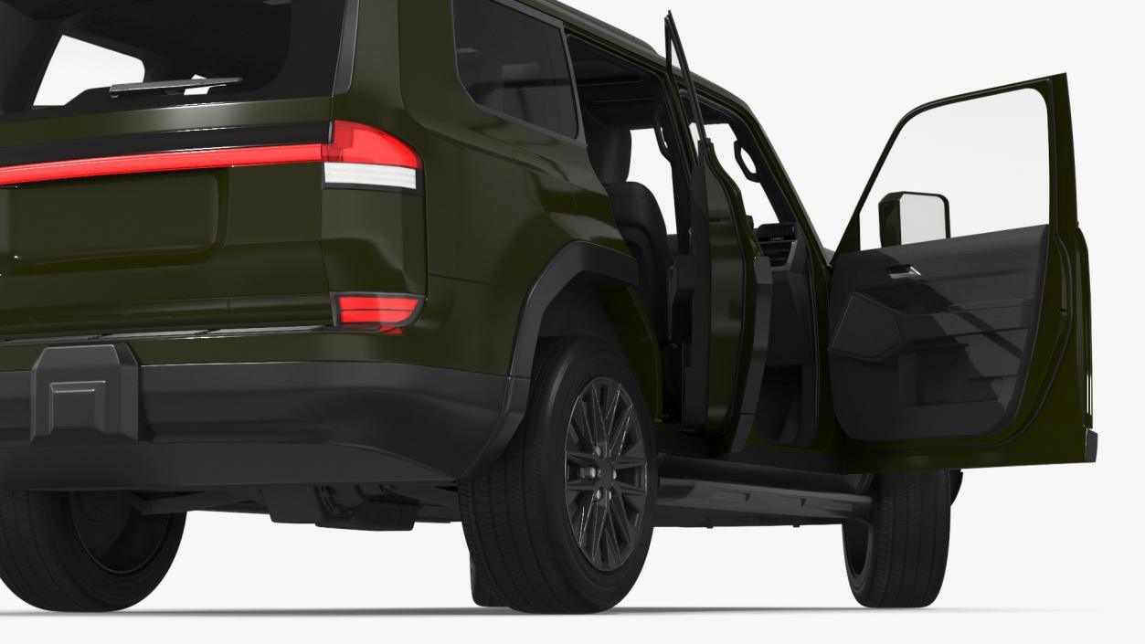 Large Luxury SUV Green Rigged 3D model