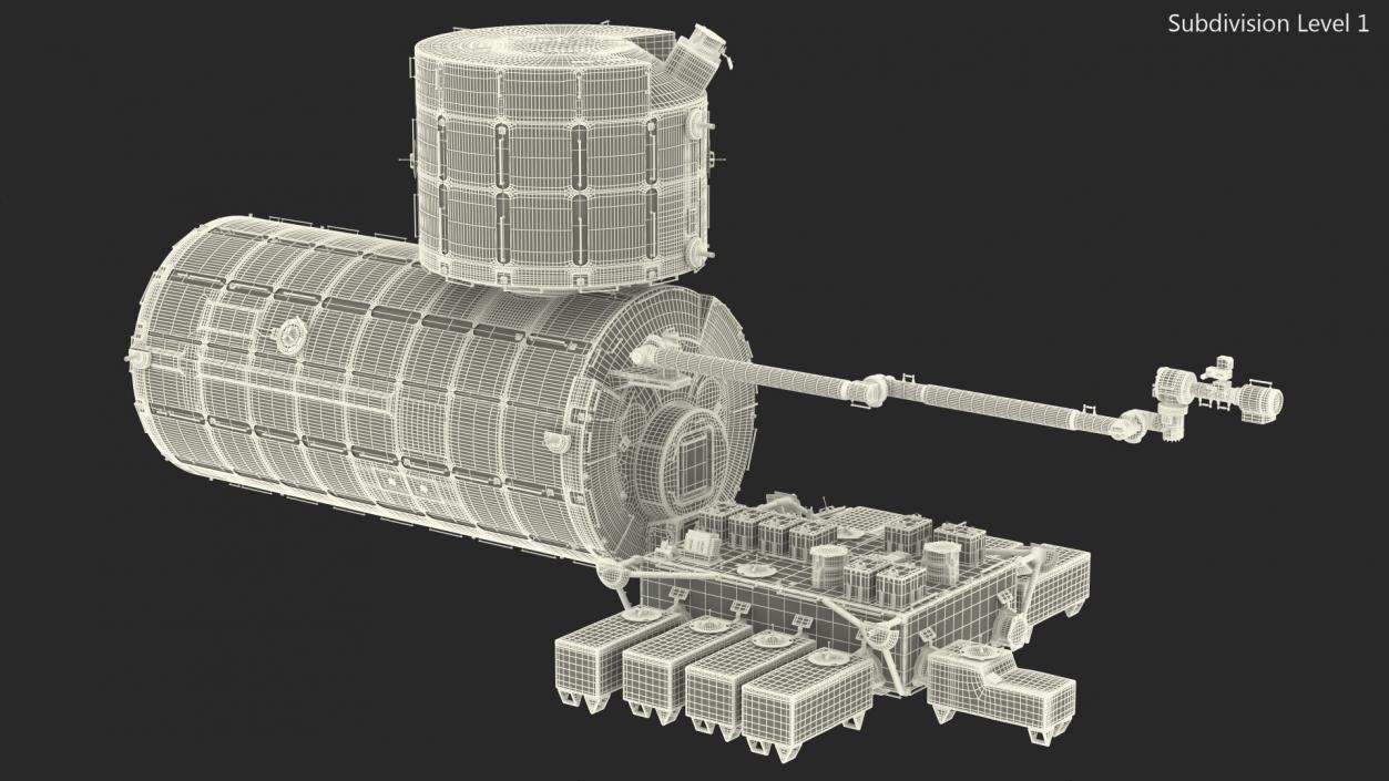 3D model ISS Japanese Experiment Module Kibo