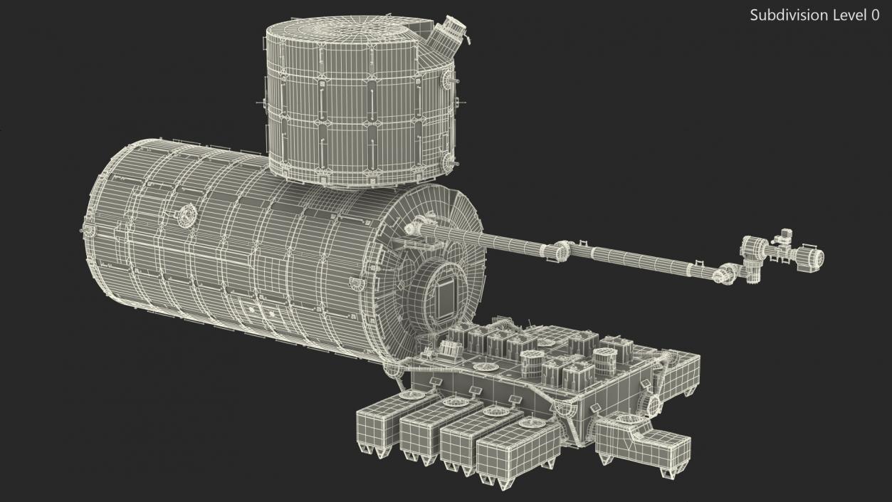 3D model ISS Japanese Experiment Module Kibo