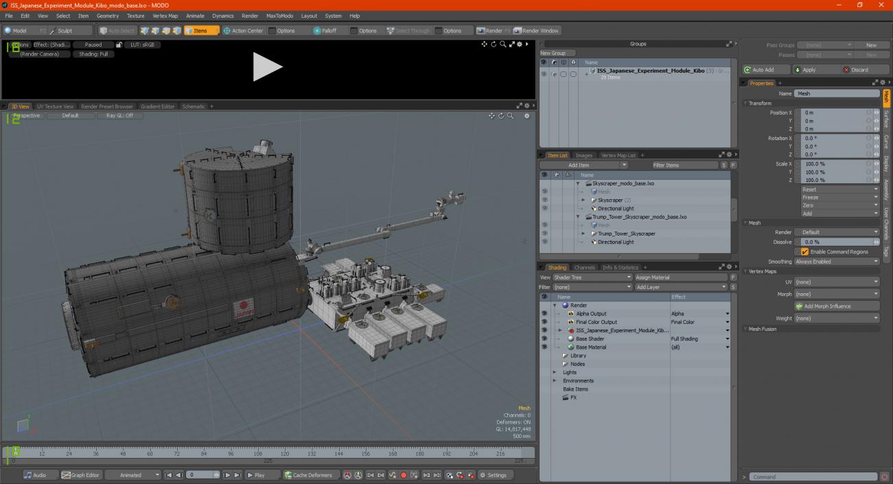 3D model ISS Japanese Experiment Module Kibo