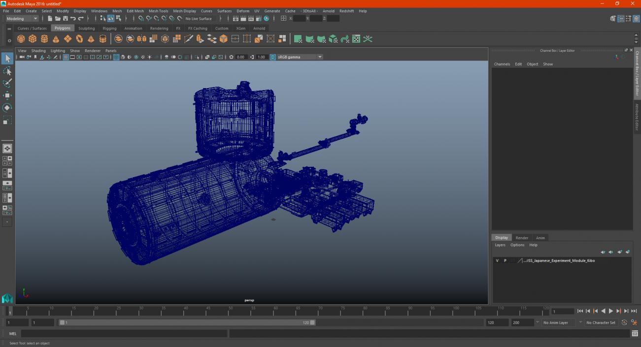 3D model ISS Japanese Experiment Module Kibo