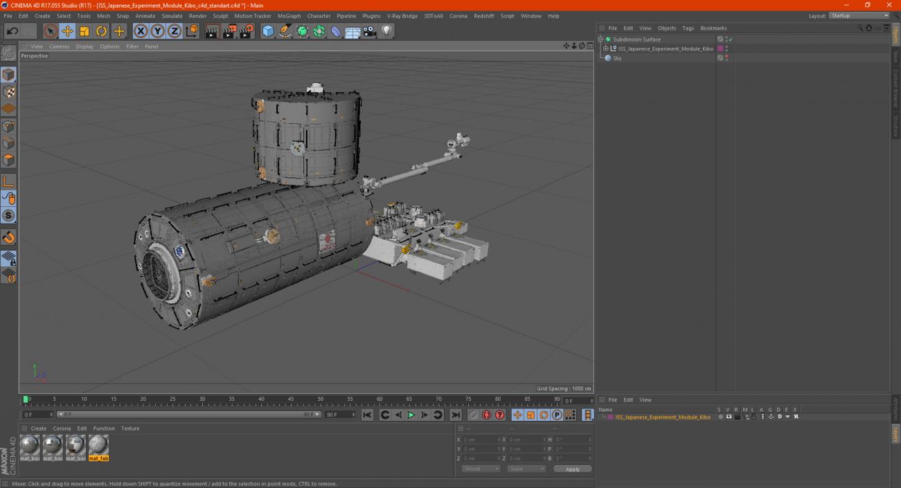 3D model ISS Japanese Experiment Module Kibo