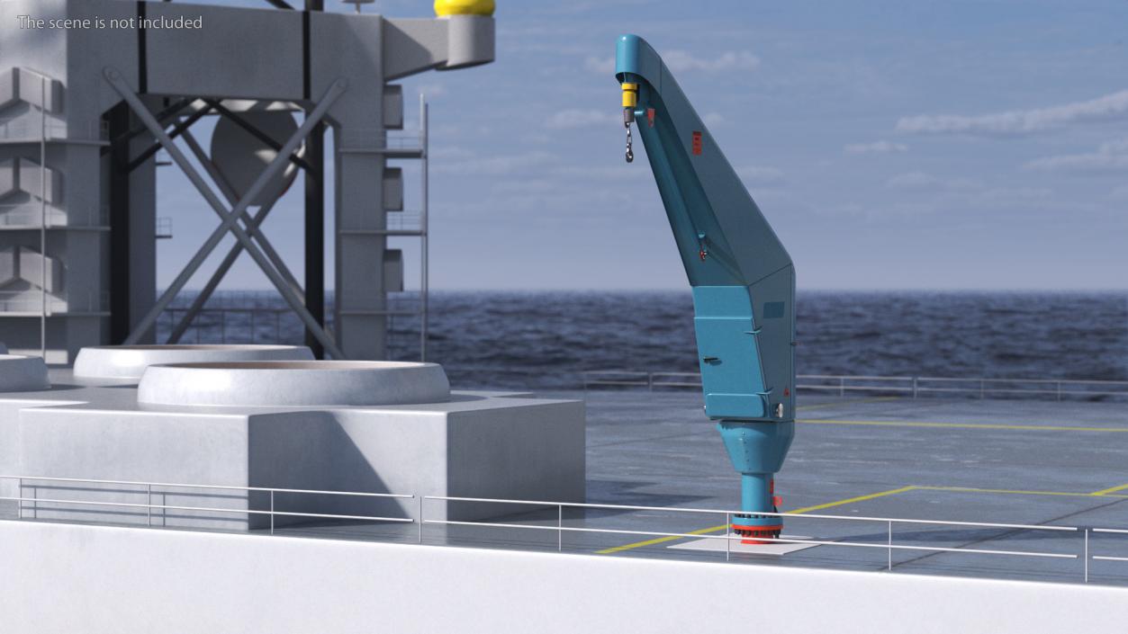 Crane for Offshore Platform Rigged 3D model