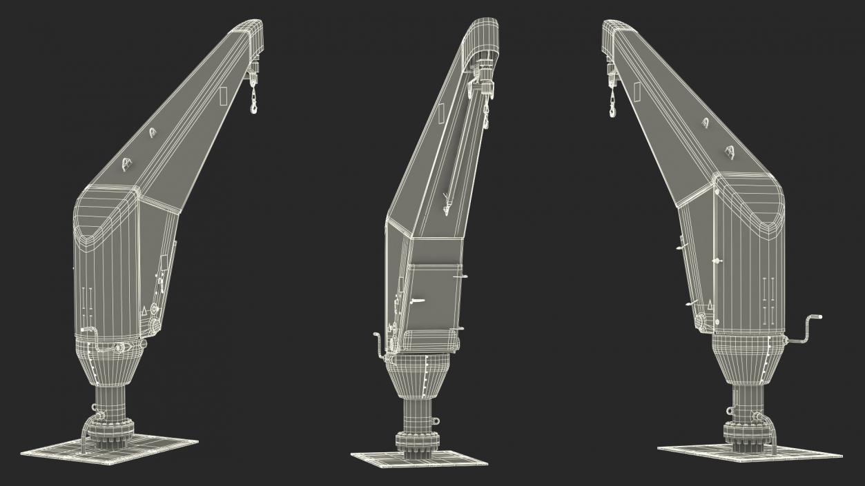 Crane for Offshore Platform Rigged 3D model