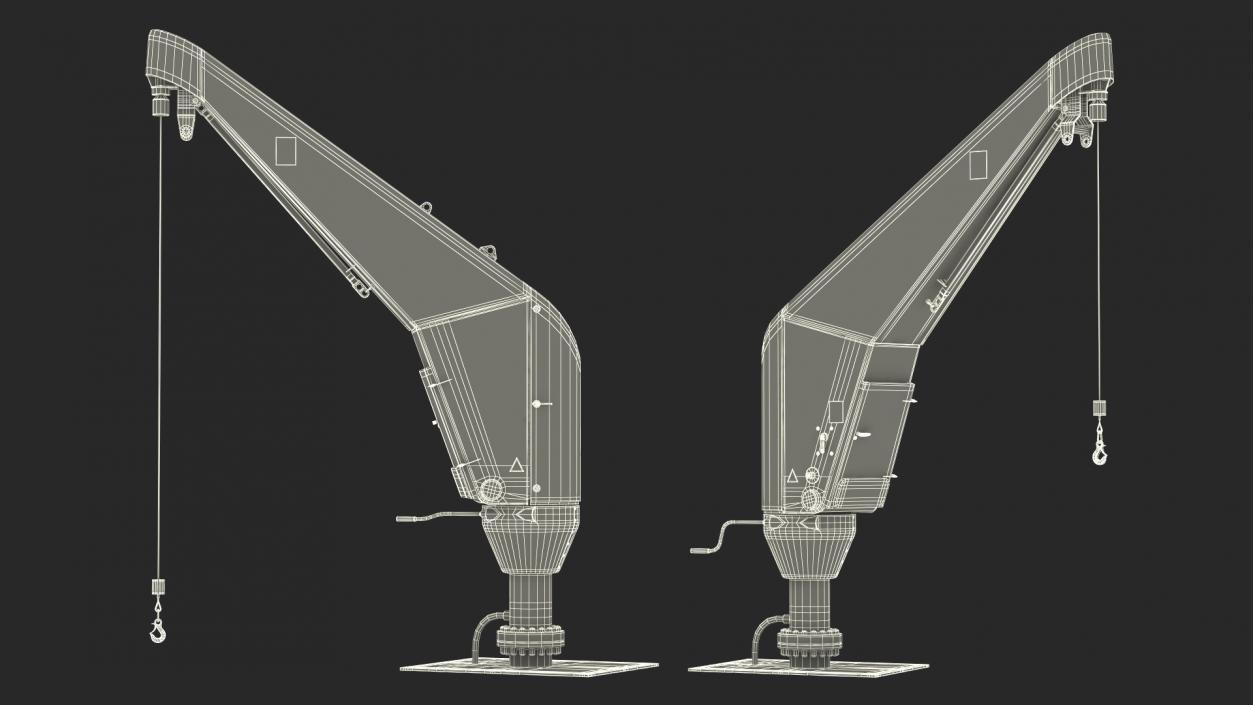 Crane for Offshore Platform Rigged 3D model