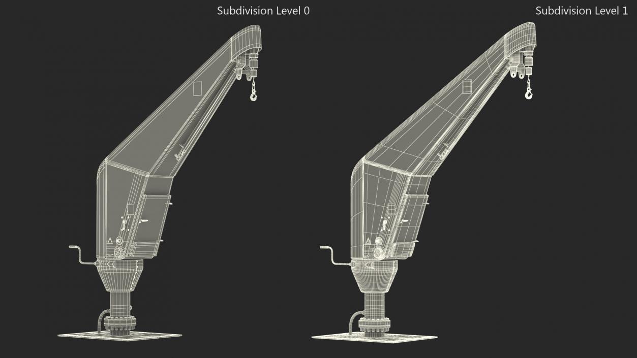 Crane for Offshore Platform Rigged 3D model