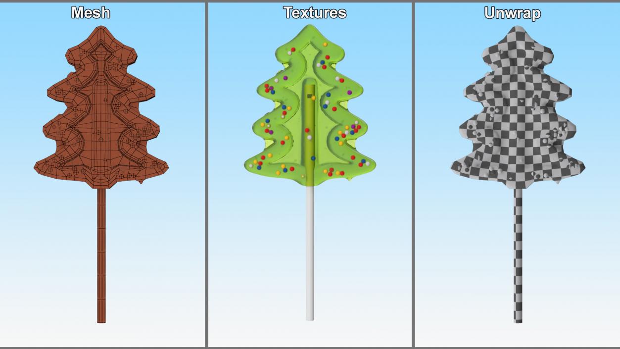 Christmas Fir Tree Lollipop 2 3D model